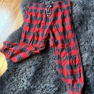 Aerie Red and Black Plaid Pajama Pants